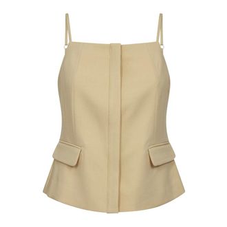 Co'Couture Dames, Tops, Beige, Maat: M Katoen