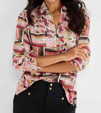 Nic+Zoe Colorweave Shirt In Pink Multi