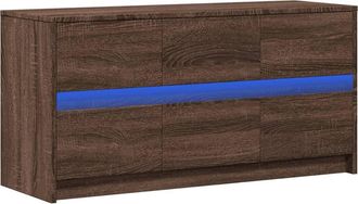 Berkfield Home TV Cabinet with LED Brown Oak 100x34x50 cm Engineered Wood | Size: 100 x 34 x 50 cm