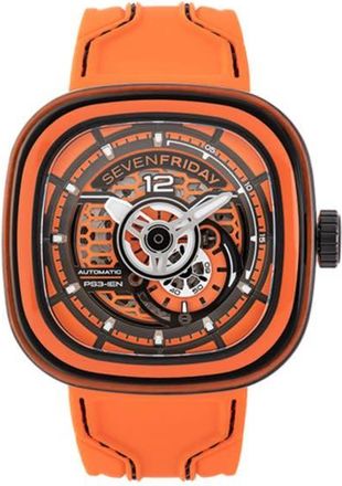 Sevenfriday PS-Colored Carbon Automatic Day-Night Orange Dial Mens Watch PS3/03