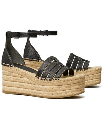 Tory Burch Ines Cage Leather Wedge Espadrille