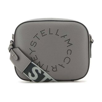Stella McCartney Stella McCartney, Cross Body Bags, female, Gray, Size: ONE SIZE Logo Grainy Alter Mat Mini Camera Bag