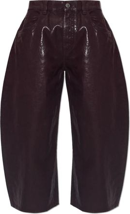 The Attico Broek met glanzende afwerking - Dames - Broeken - Rood - Maat: W26 Katoen