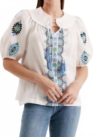 Tyler Böe Margarita Embroidered Top In White Multi