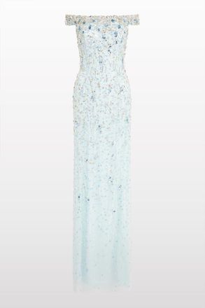 Jenny Packham Jessie Beaded Dress in Alice Blue at Nordstrom, Size 18 Uk