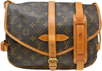 Louis Vuitton Saumur Monogram Canvas Brown Canvas Handbag (Pre-Owned)