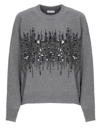 PESERICO Pink Sequin Elasticated Sweater