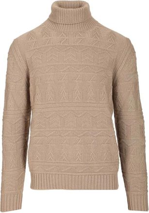Mauro Ottaviani Truien & Vesten, Heren, Beige, L, Kasjmier, Cashmere Turtleneck Sweater