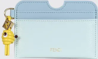 Fendi Portacarte FF Diamonds in pelle di vitello bicolore con charm