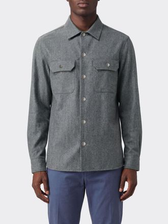 Brunello Cucinelli Wool Shirt Jacket with Patch Pockets and Button Closure