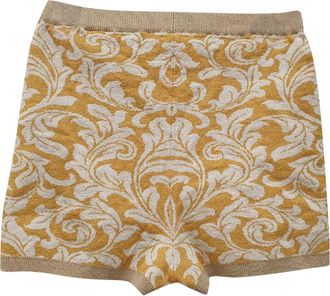 Sandro Sandro Misha Metallic-Threaded Shorts in Yellow Viscose