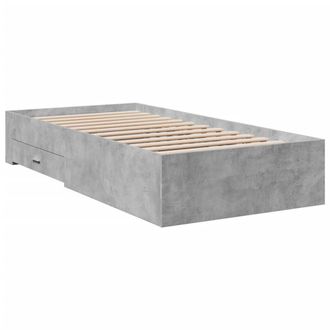 Berkfield Home Modern Bed Frame with Drawers without Mattress Concrete Grey 100x