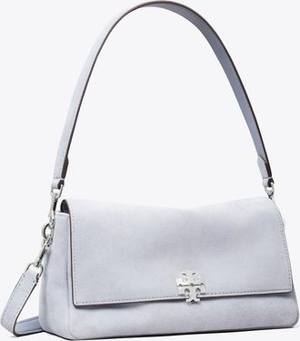 Tory Burch Womens Small Charlie Suede Shoulder Bag, One Size