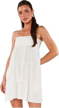 Show me your Mumu Ooo Mini Dress Womens Dress White Linen : MD, Cotton