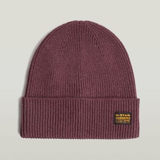 G-Star Beanie G-STAR Geffo Long Beanie, Damen, maroon, Strick, Materialmix, M&uuml;tzen Beanie, mit Umschlag