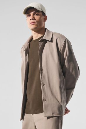 Alo | Edition Sueded Jacket in Gravel Beige, Size: Medium