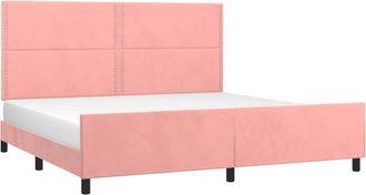 vidaXL Estructura Cama Sin Colch&oacute;n Terciopelo Rosa 200x200 Cm Vidaxl