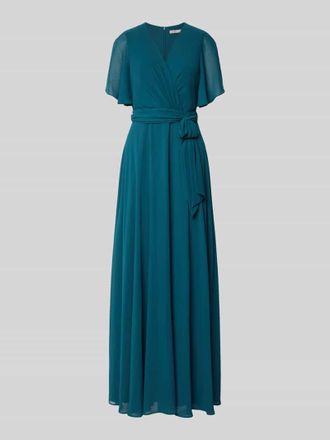 Christian Berg Cocktail Regular Fit Abendkleid mit V-Ausschnitt in Petrol, Gr&ouml;&szlig;e 34