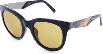Swarovski Stijlvolle Acetaat Zonnebril met UV2 Bescherming - Dames - Zonnebrillen - Zwart - ONE Size - Accessoires