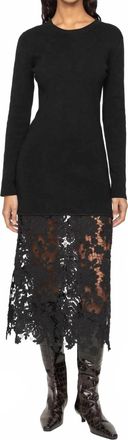 Sea New York Sabine Embroidery Combo Dress In Black