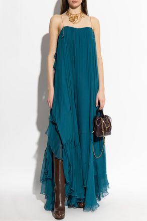 Chlo&eacute; Silk Dress, Womens, Blue