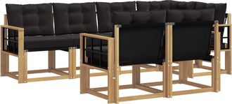 vidaXL Conjunto De Sof&aacute;s De Exterior 7 Uds. Blanco Y Negro Vidaxl