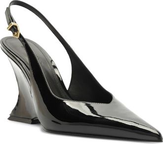 Schutz Siena Slingback Wedge Pump in Black Patent at Nordstrom, Size 8.5