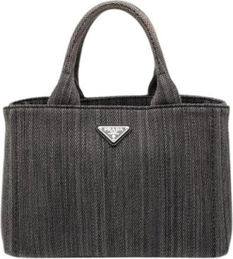 Prada Pre-owned Tote Bags, female, Gray, Size: ONE SIZE Pre-owned Satchel
