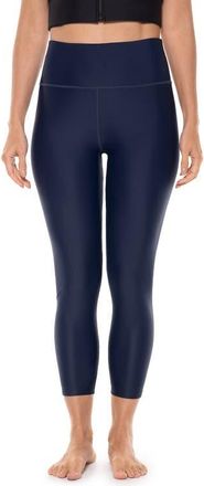 Coolibar High Rise Capris - UPF 50+ Sun Protection - Ocean Sculpt in Navy at Nordstrom, Size X-Small