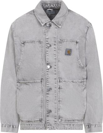 Carhartt Work in Progress OG Double Front Jacket in Chalk Wash Denim