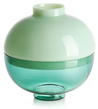 IVV scarlet cup/vase borosilicate milk effect green/transparent green h-20 cm
