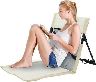 OEM Silla Plegable De Camping - Asiento Port&aacute;til Para El Suelo - Relajaci&oacute;n Al Aire Libre - Dise&ntilde;o Ergon&oacute;mico - Ligera Y Compacta - Blanca