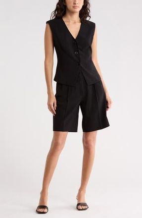 Leith Brooklyn Darted Vest in Black at Nordstrom Rack, Size X-Small
