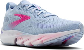 Brooks Glycerin Flex Running Sneaker in Skyway/cyber Pink/blazing Bell at Nordstrom, Size 11.5