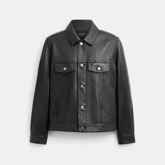 Coach Leather Trucker Jacket
