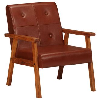 vidaXL Sill&oacute;n De Cuero Aut&eacute;ntico Marr&oacute;n Vidaxl