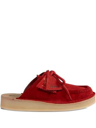 Clarks Nomad suede slip-on mules - women - Suede/Rubber/Calf Leather - 10.5 - Red