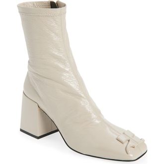 Courr&egrave;ges Re-Edition Vinyl Ankle Boot in Mastic Grey at Nordstrom, Size 36