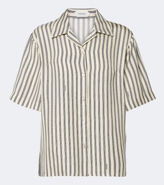 Versace Camicia bowling in seta a righe