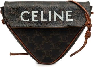 Celine Pre-owned Celine Triomphe Coated Canvas Logo Triangle Crossbody Ladies 9SC658TPLVYMORX3