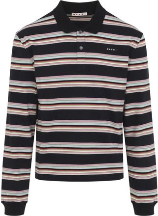Marni Lange Mouwen Katoenen Piqu&eacute; Polo - Heren - Polos - Veelkleurig - XL - Katoen - Tops