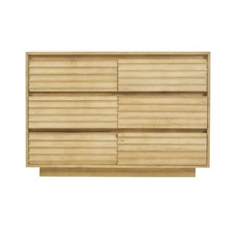 Miliboo C&oacute;moda De Madera Maciza De Mango Con 6 Cajones L110 Matcha