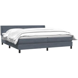 vidaXL Cama Box Spring Con Colch&oacute;n Terciopelo Gris Oscuro 180x210 Cm Vidaxl