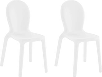 Decorspace 2 X Sillas De Polietileno Comedor Bar Restaurante Dise&ntilde;o Moderno Chlo&eacute; Stock - Blanco
