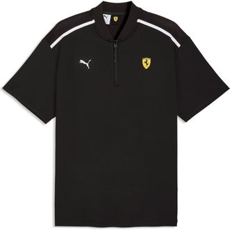 Puma Scuderia Ferrari Cloudspun Blade Collar Performance Zip Polo in Puma Black at Nordstrom, Size Xx-Large