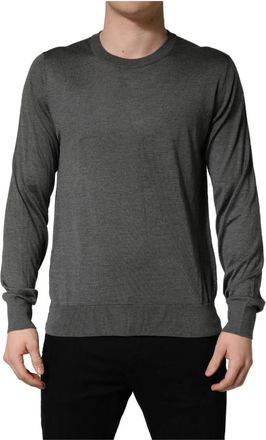 Dolce & Gabbana Trui met ronde hals - Heren - Ronde hals truien - Grijs - XL - Truien & Vesten
