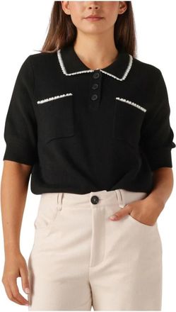 Suncoo Polka Sweater - Dames - Polos - Zwart - XS - Wol - Tops