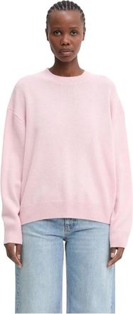 Anine Bing Lee Crew Sweater - Dames - Ronde hals truien - Roze - M - Kasjmier - Truien & Vesten