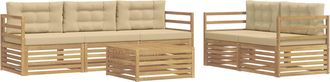 vidaXL Conjunto De Sof&aacute;s De Exterior 6 Uds. Y Beige Vidaxl