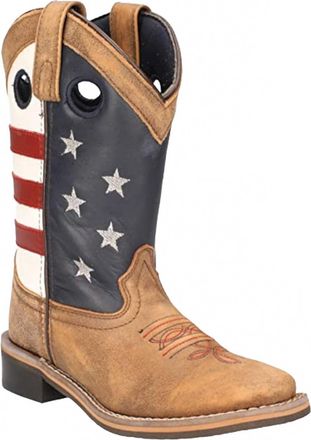 Smoky Mountain Boots Womens Stars And Stripes Western Boots In Vintage Brown